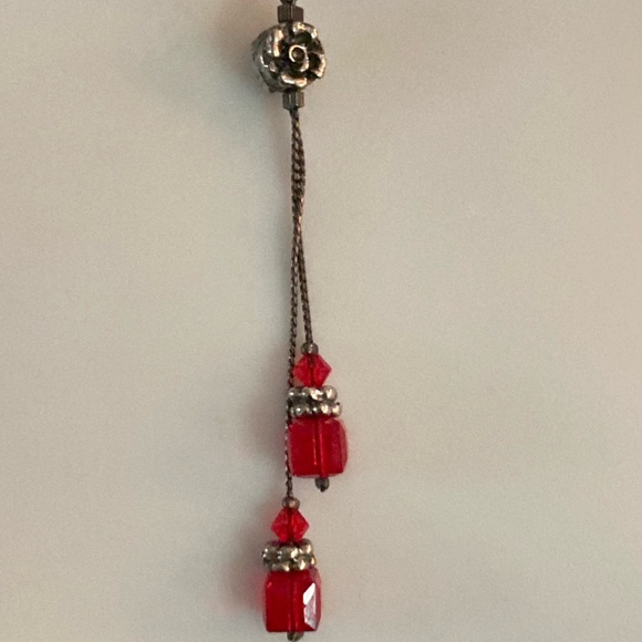 Danny Reid red crystal necklace, 16”-18” - Picture 2 of 4